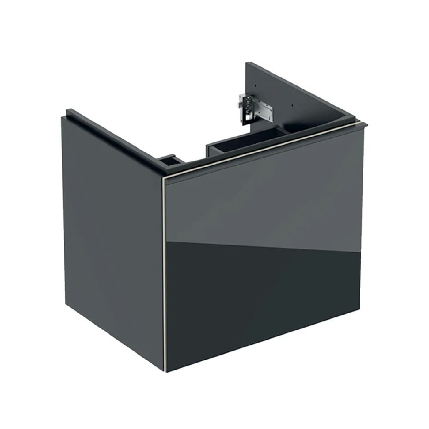 Geberit ormarić za lavabo 595 x 535 x 475 Acanto 2 Fioke Crna Mat/Staklo 500.609