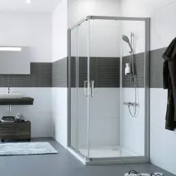 Huppe Classics 2 Tuš Kabina 80X100 Četvrtasta Prozirno Antiplak Staklo, Ugaoni Ulaz Silver H=2M C20180.069.322