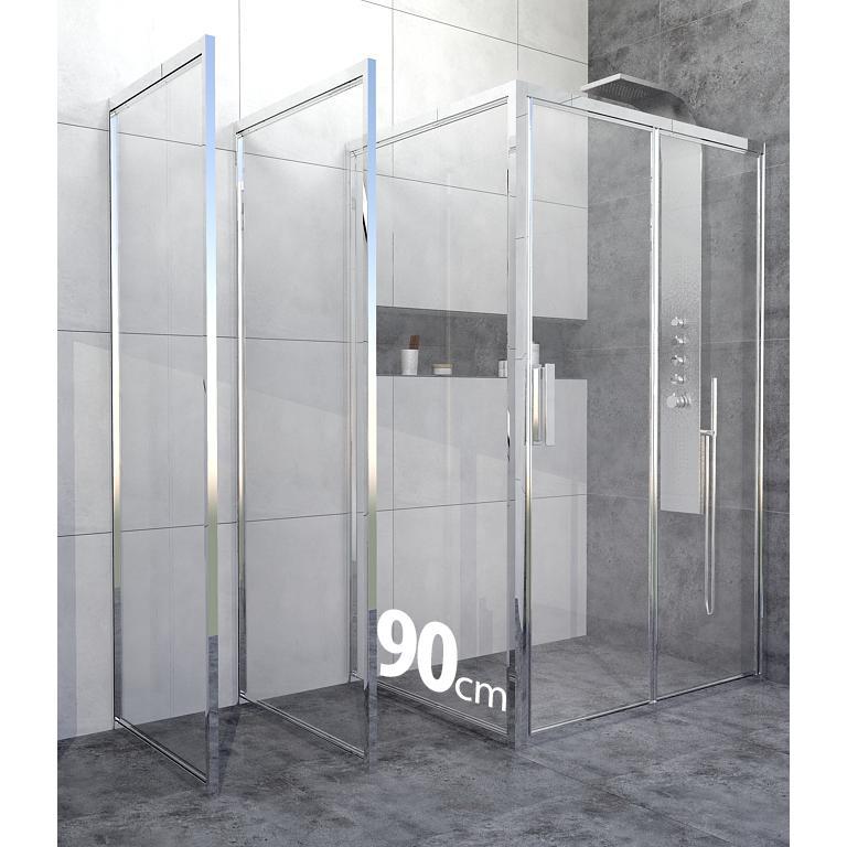 Luxor Line Paravan Una KONCEPT hrom/prozirni bočni panel 90 LUX965