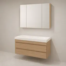 Kolpa San Naomi Set 100cm Braon (Ormarić sa umivaonikom + Ogledalo/ormarić)
