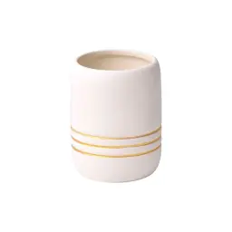 Tendance Čaša gold STRIPES KERAMIKA, Bela