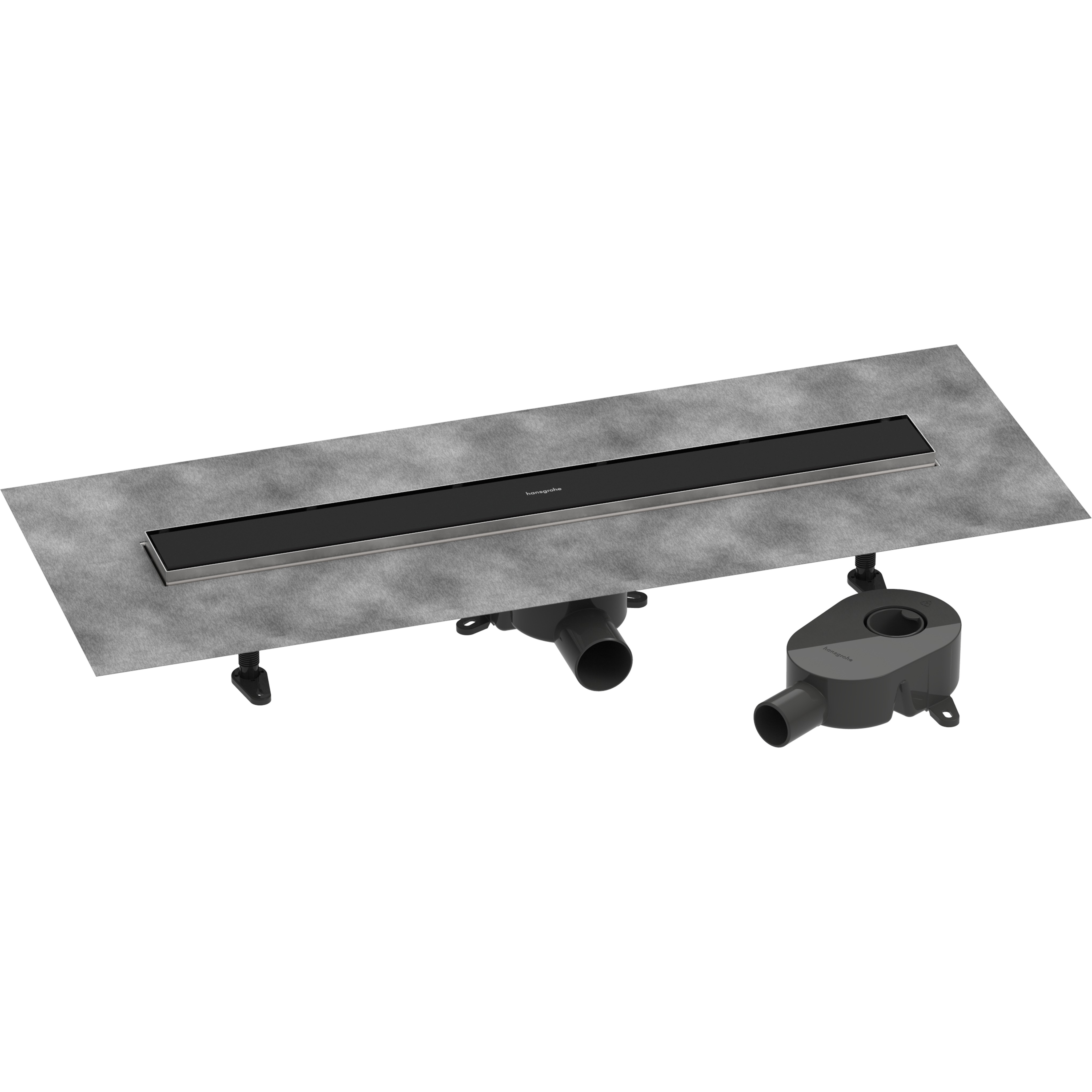 Hansgrohe raindrain go tuš kanalica set sa rešetkom 700 matt black + za ispunu pločicama 56272670
