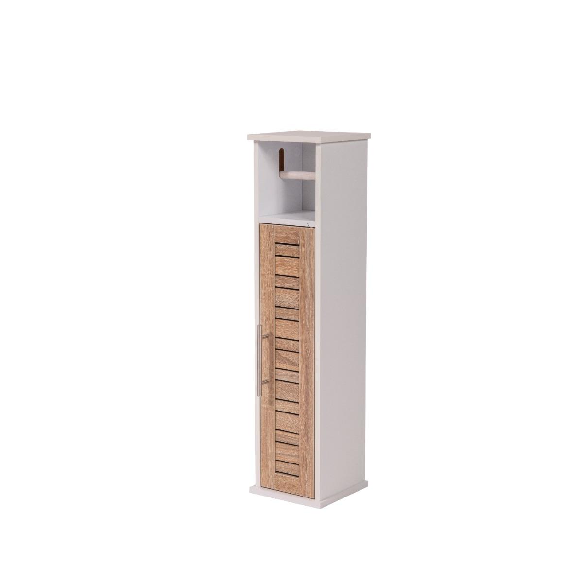 Tendance Držač toalet papira sa ostavom STOCKHOLM 18X18X75CM MDF BAMBUS Bela