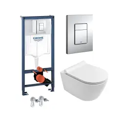 SET Grohe Rapid SL ugradni vodokotlić I Giusta Ultima Vortex WC šolja I Slim soft close daska