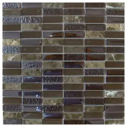 Natura Brown Staklo-Kamen Mozaik 30x30