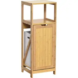 Tendance Kupatilski ormarić za korpu za veš i policom mahe 33x36x98cm mdf/bambus