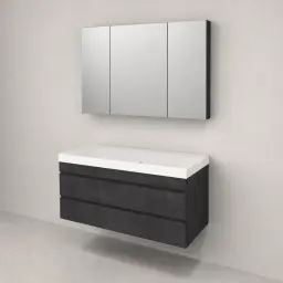 Kolpa San Naomi Set 120cm Crna (Ormarić sa umivaonikom + Ogledalo/ormarić)