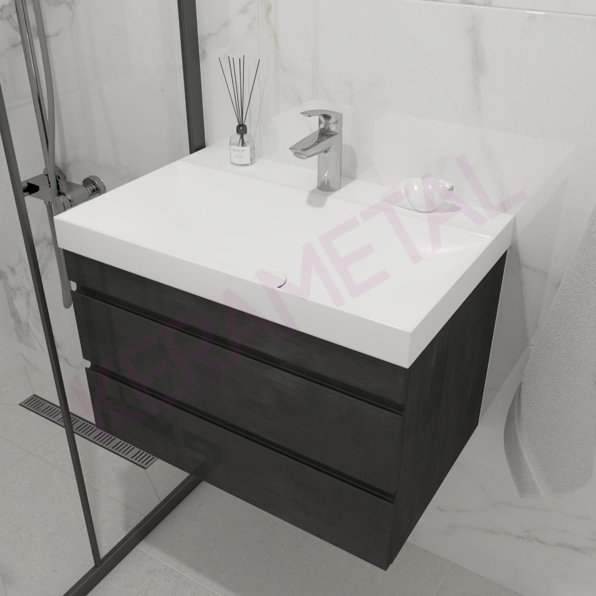 Kolpa ormarić sa umivaonikom Naomi OUN 70cm Dark concrete 546020