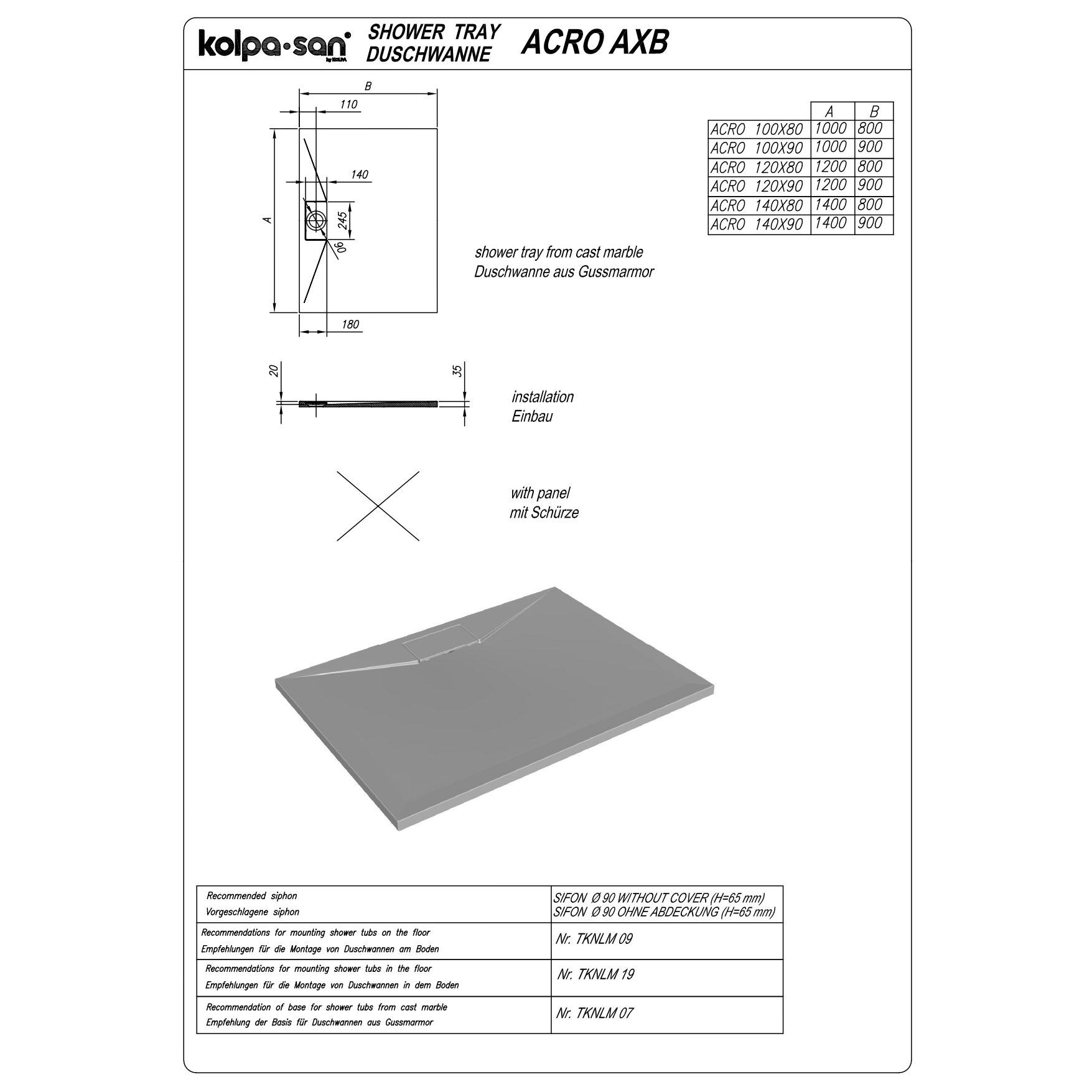 Kolpa Acro 140x80