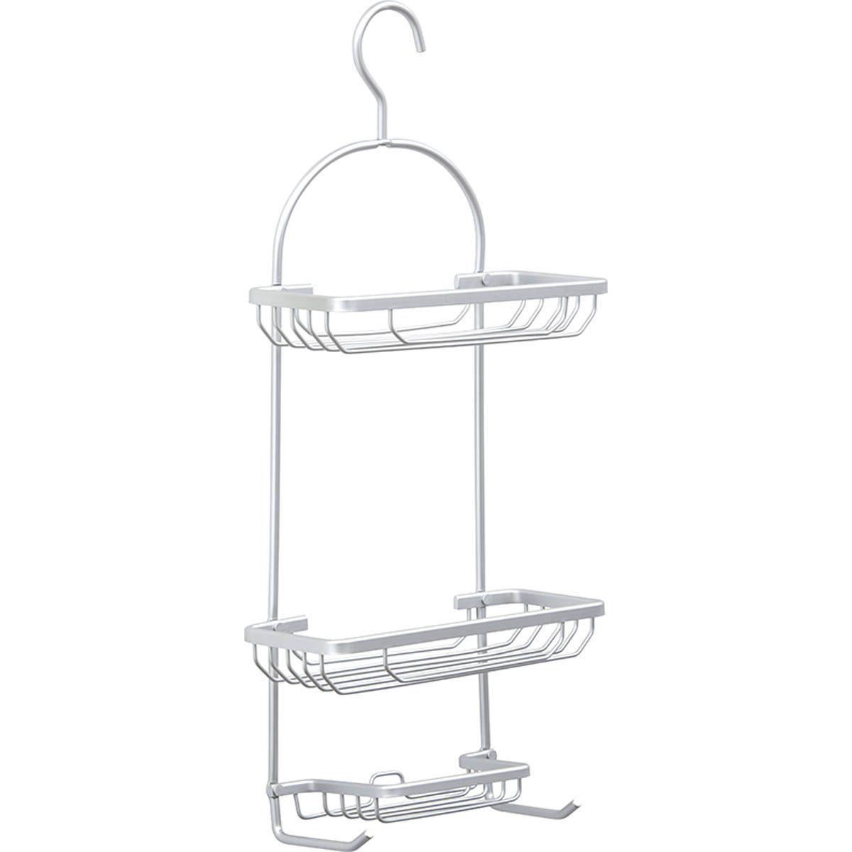 Tendance Dvostruka viseća polica VELIKA sa KUKICOM 28X125X65CM ALUMINIJUM HROM