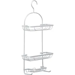 Tendance Dvostruka viseća polica VELIKA sa KUKICOM 28X125X65CM ALUMINIJUM HROM