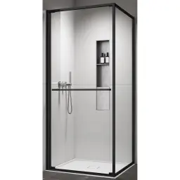 COPEN ATLAS Tuš kabina PRO 1V 900x900x2000 matt black, staklo 6mm providno C-02-B43K9001V
