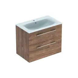 Geberit Selnova Square Komplet ugradni Umivaonik sa uskom ivicom sa ormarićem dve fioke orah 80cm 501.242.00.1