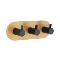 Tendance Čiviluk sa 3 kukice 3m 3,5x13,5x3,5 bambus/metal crna