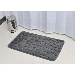 Tendance Tepih za kupatilo pebble 50x80 cm memorijska pena mikrofiber tamno siva