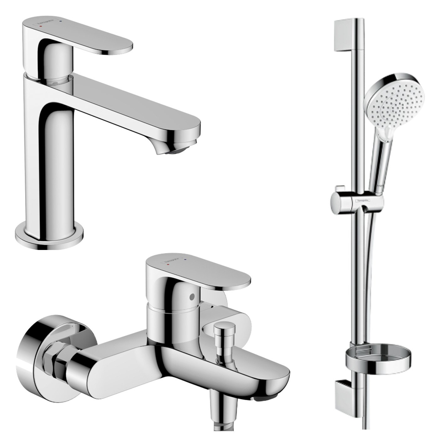 Hansgrohe set Rebris S za umivaonik 72517000; za kadu 72440000 klizna sipka set 26553400