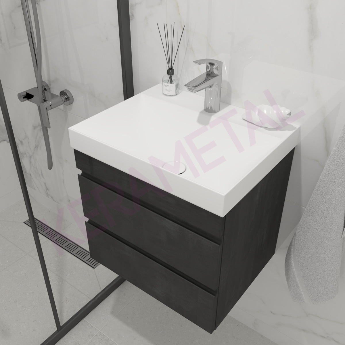 Kolpa ormarić sa umivaonikom Naomi OUN 50cm Dark concrete 546580