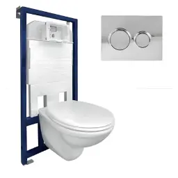 Visam ugradni vodokotlić+ Olimpos hrom taster+ PRO konzolna wc šolja+ soft close wc daska