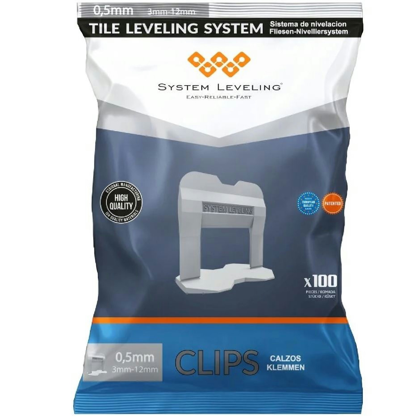 System Leveling Spone 0,5mm - 100kom