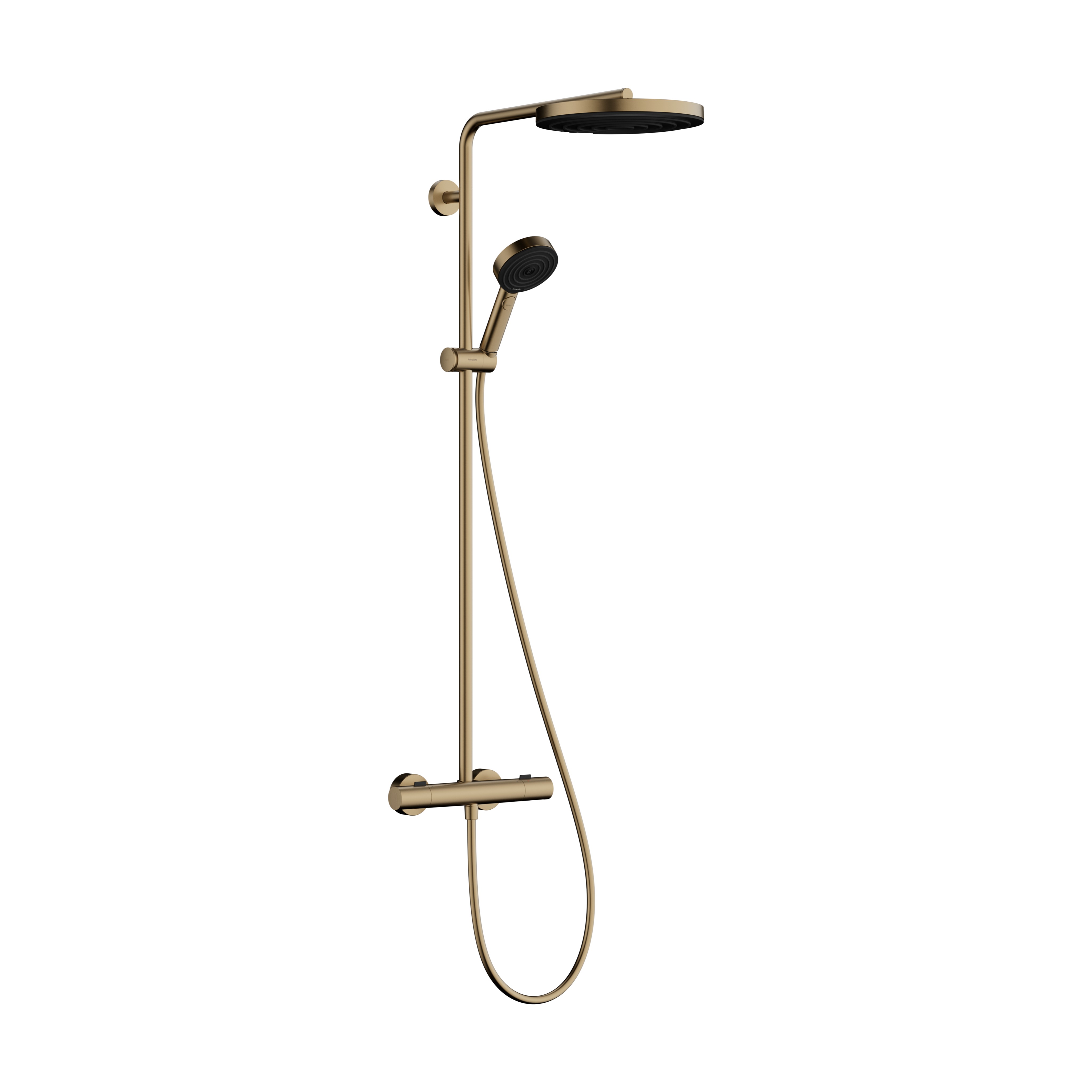 Hansgrohe Pulsify S Puro 260 usponski tuš sa termostatskim mešačem Ecostat fine 3 mlaza ručica brushed bronze 24236140