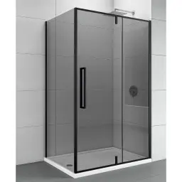 COPEN ABSOLUT Stakleni paravan BLACK 1000×2000 dark staklo 6mm sa pivot vratima crni mat ram C-02-B6100