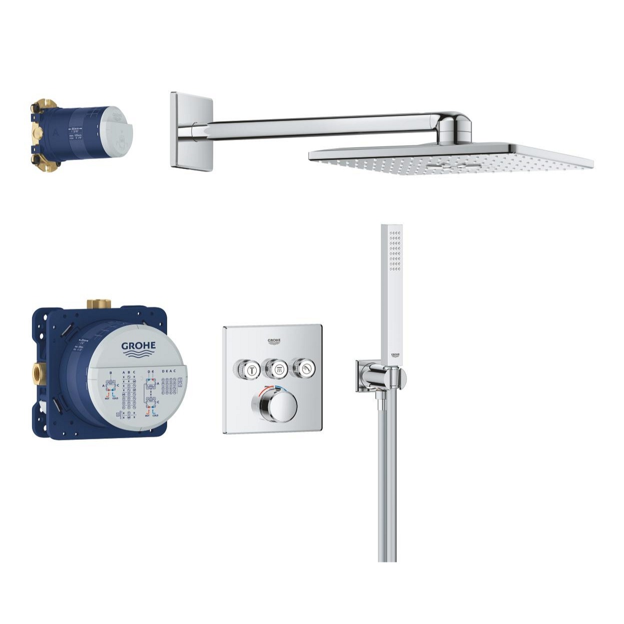 Grohe Smartcontrol ugradni tuš set sa Rainshower Smartactive 310 Cube chrome 34873000