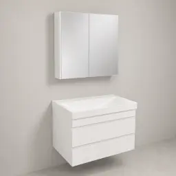 Kolpa San Naomi Set 70cm Bela (Ormarić sa umivaonikom + Ogledalo/ormarić)