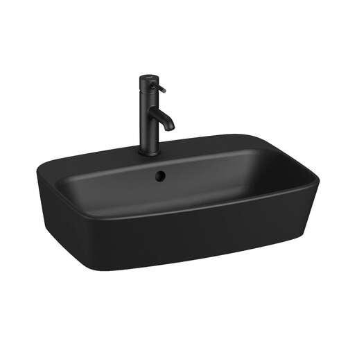 Jika Lyra plus nadgradni lavabo 55x40x16,5 mat crni 8.1838.2.716.104.1