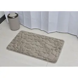 Tendance Tepih za kupatilo pebble 50x80cm memorijska pena mikrofibe sivo smeđa