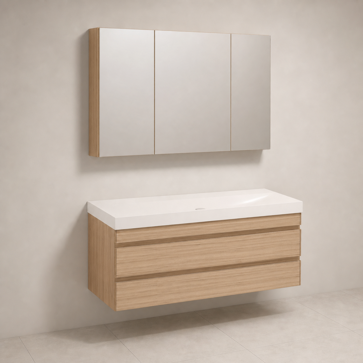 Kolpa San Naomi Set 120cm Braon (Ormarić sa umivaonikom + Ogledalo/ormarić)