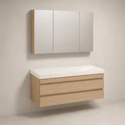 Kolpa San Naomi Set 120cm Braon (Ormarić sa umivaonikom + Ogledalo/ormarić)