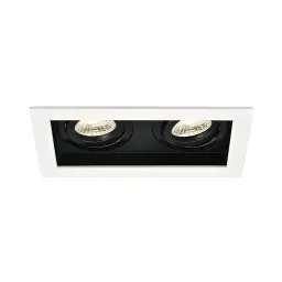 Braytron GU10 Ugradna Rozetna Kvadratna Dvostruka Bela/Crna BH03-05030